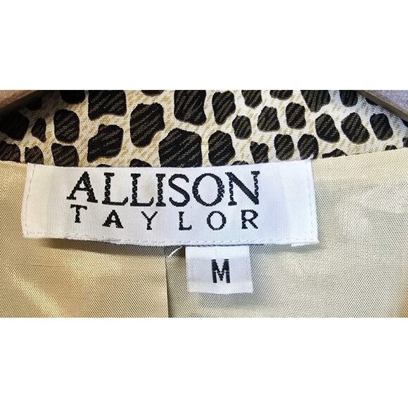 Vintage Allison Taylor Blouse and Skirt Set Animal Print Silk Blouse M Skirt L - Picture 3 of 9